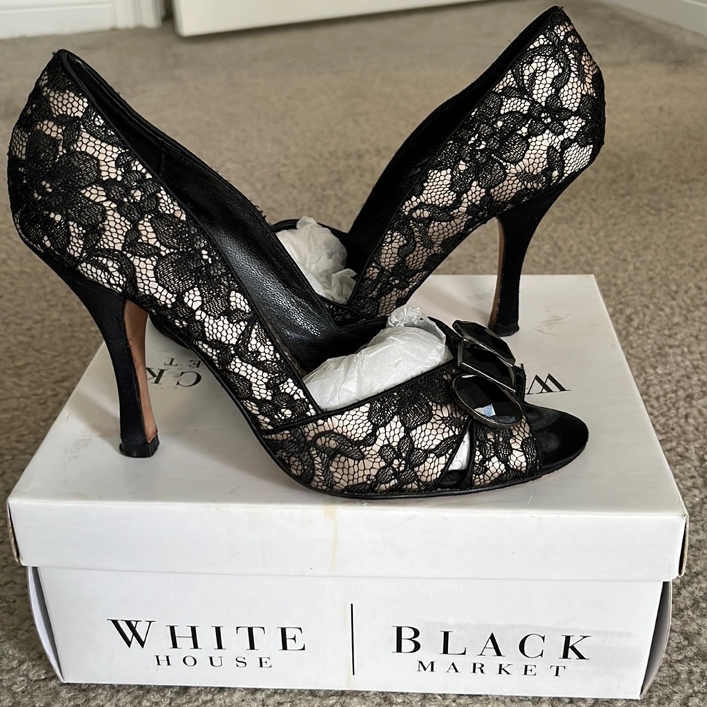Lace White House Black Market Heels